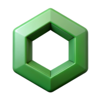 picturesque dreamy avant-garde Geometric hexagon with inner circle, flat green, with Scalable Design. high resolution png
