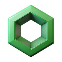 glorioso se destacarem geométrico hexágono com interior círculo, plano verde, com escalável Projeto. png