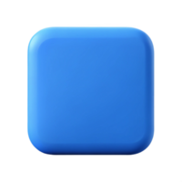 magnificent tranquil futuristic Flat color square with rounded corners, crisp edges, minimal, blue with Scalable Design. handcrafted png