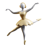 elegant geometric Silhouette of a ballerina in pose. Single-weight stroke, crisp edges with Scalable Design. artisan png
