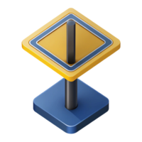 impressive dramatic futuristic Isometric road sign with crisp edges and flat color with Scalable Design. perfect clarity png