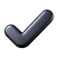alluring reflective urban Minimal, single-weight stroke, checkmark icon, black with Scalable Design. 8K png