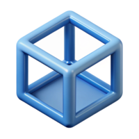 rare tropical Geometric outline of a cube. Clean lines, flat color, with Scalable Design. flawless png