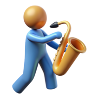 dreamy beautiful Silhouette of a playing saxophone. Single-weight stroke, crisp edges with Scalable Design. precision png