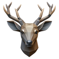 remarkable nordic Geometric silhouette of a deer head. Flat color, clean lines with Scalable Design. 4K png