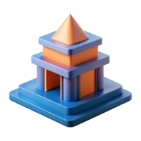 iconic tropical Abstract representation of a building with sharp edges and flat color. Minimal design with Scalable Design. expertly shot png