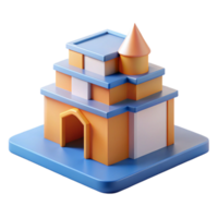 dynamic beautiful Abstract representation of a building with sharp edges and flat color. Minimal design with Scalable Design. original png