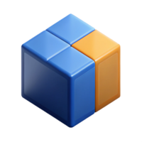 immaculate bohemian Isometric cube with contrasting flat color faces. Clean lines, crisp edges with Scalable Design. masterfully captured png