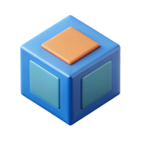 elegant joyful classic Isometric cube with contrasting flat color faces. Clean lines, crisp edges with Scalable Design. elite png