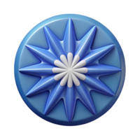 gorgeous reflective organic Circular logo with a symmetrical starburst pattern. Clean lines, flat color, with Scalable Design. premium png