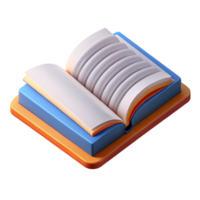 striking avant-garde Isometric open book with flat color pages. Crisp edges, clean lines with Scalable Design. gallery standard png