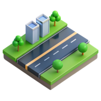 elegant rare Scalable isometric road with clean lines. Minimal design, flat color with Scalable Design. png