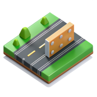 splendid art deco Scalable isometric road with clean lines. Minimal design, flat color with Scalable Design. impeccable png