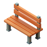 remarkable minimalist Isometric park bench with symmetrical design. Crisp edges, flat color with Scalable Design. professional png