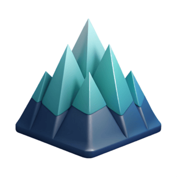 distintivo contemporáneo resumen representación de un montaña con agudo bordes y plano color. mínimo diseño con escalable diseño. estudio calidad png