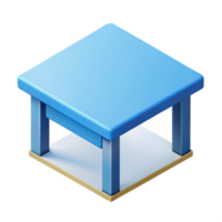 dynamic beautiful Scalable isometric table with minimal details. Flat color, sharp edges with Scalable Design. artisan png