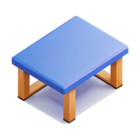 calm elegant Scalable isometric table with minimal details. Flat color, sharp edges with Scalable Design. professional png