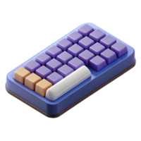 whimsical mesmerizing Scalable isometric keyboard with minimal details. Flat color, sharp edges with Scalable Design. 8K png