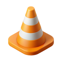 pristine exemplary Isometric traffic cone with symmetrical design. Clean lines, flat color with Scalable Design. png