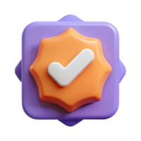 glorious harmonious artistic Square badge with a checkmark icon. Minimal, clean lines, flat color with Scalable Design. high quality png