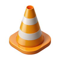exceptional minimalist Isometric traffic cone with symmetrical design. Clean lines, flat color with Scalable Design. sharp png