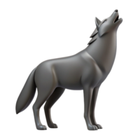 energetic enchanting Silhouette of a howling wolf. Clean lines, flat color, crisp edges with Scalable Design. high resolution png