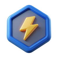 timeless futuristic Octagonal badge with a simple lightning bolt. Scalable, crisp edges, single-weight stroke with Scalable Design. genuine png
