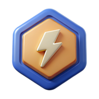 captivating mysterious bohemian Octagonal badge with a simple lightning bolt. Scalable, crisp edges, single-weight stroke with Scalable Design. top-tier png