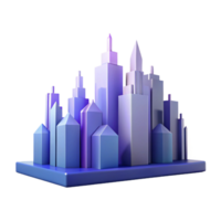 enchanting surreal Geometric silhouette of a city skyline. Crisp edges, flat color, with Scalable Design. precision png