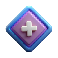 immaculate ethereal vintage Diamond-shaped badge with a bold plus sign. Geometric, flat color, symmetrical with Scalable Design. museum quality png