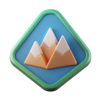 distinctive baroque Triangular badge with a minimalist mountain range. Geometric, flat color, clean lines with Scalable Design. original png