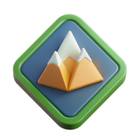 passionate glorious Triangular badge with a minimalist mountain range. Geometric, flat color, clean lines with Scalable Design. crisp png