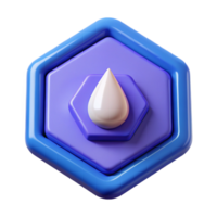 magnificent tranquil vintage Hexagonal badge with a stylized drop. Crisp edges, symmetrical, with Scalable Design. studio quality png