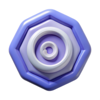 whimsical picturesque Pentagonal badge with a simple spiral. Minimal, flat color, clean lines with Scalable Design. 4K png