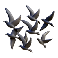 mysterious alluring Silhouette of a flying bird flock. Crisp edges, flat color, with Scalable Design. original png