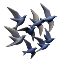standout abstract Silhouette of a flying bird flock. Crisp edges, flat color, with Scalable Design. precision png