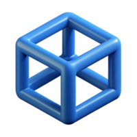 dramatic gorgeous Isometric cube with clean lines and flat red color with Scalable Design. perfect clarity png