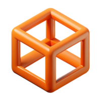 distinctive elegant Isometric cube with clean lines and flat red color with Scalable Design. studio quality png