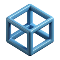 majestic iconic Isometric cube with clean lines and flat red color with Scalable Design. png