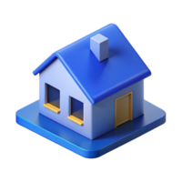 remarkable renaissance Isometric house with flat blue color and with Scalable Design. expertly shot png
