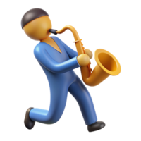 distinguished elegant Silhouette of a playing saxophone. Clean lines, flat color, with Scalable Design. refined png