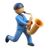 distinguished rustic Silhouette of a playing saxophone. Clean lines, flat color, with Scalable Design. expertly shot png