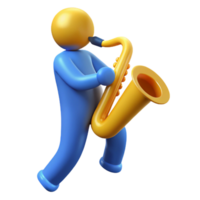 memorable artistic Silhouette of a playing saxophone. Clean lines, flat color, with Scalable Design. 8K png