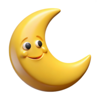 memorable gothic Smiling crescent moon character with pointed tips. Clean lines, flat yellow color with Scalable Design. flawless png
