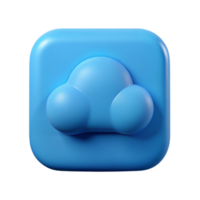 serene acclaimed Square cloud character with rounded corners. Single-weight stroke, light blue flat color with Scalable Design. png