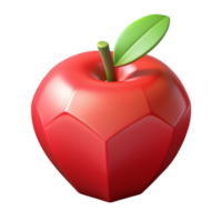 immaculate retro Symmetrical isometric apple, red, sharp edges with Scalable Design. fine detail png