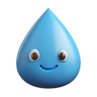 spectacular futuristic Raindrop character with a rounded bottom. Clean lines, light blue flat color with Scalable Design. museum quality png