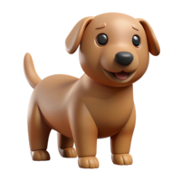 passionate immaculate Dog character with a rounded body and floppy ears. Single-weight stroke, brown flat color with Scalable Design. 4K png