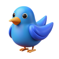 sumptuous unforgettable Bird character with a rounded body and triangular wings. Crisp edges, blue flat color with Scalable Design. png