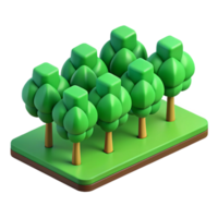 playful impressive Minimal isometric tree row, green, crisp edges with Scalable Design. sharp png